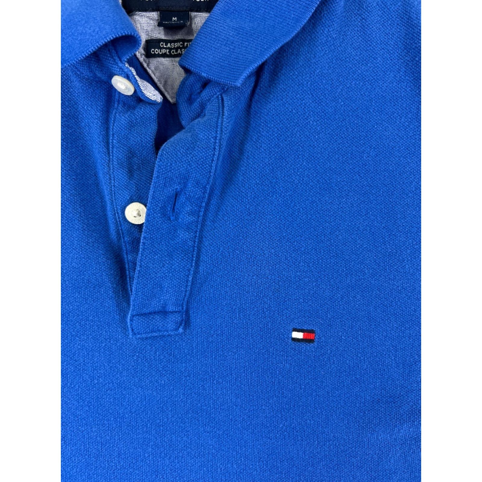 Tommy Hilfiger VINTAGE Tommy Hilfiger Polo Shirt Men Adult Medium Knit Short Sleeve 100% Cotton Blue Polo Golf 90s Style Mens Size US M / EU 48-50 / 2 - 6 Thumbnail