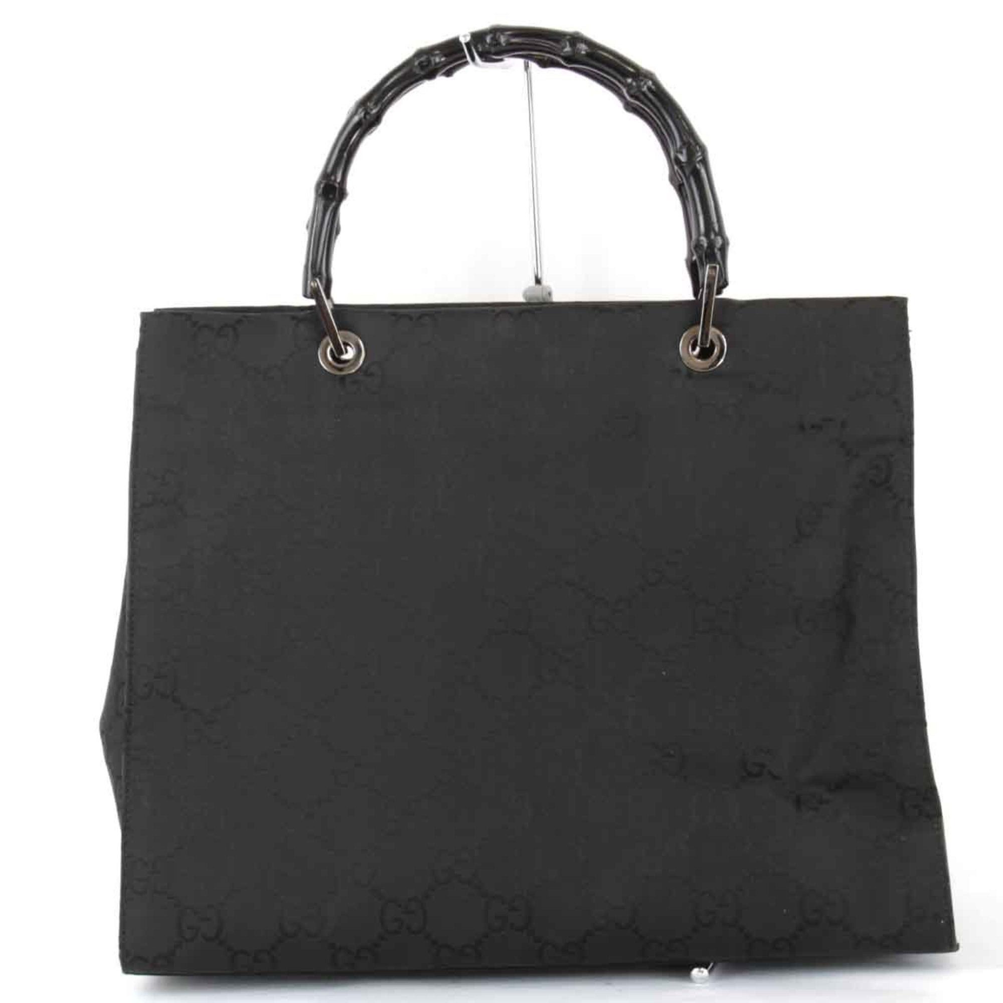 image of Gucci 002・1010 2404 Handbag Bamboo Black Ladies, Women's