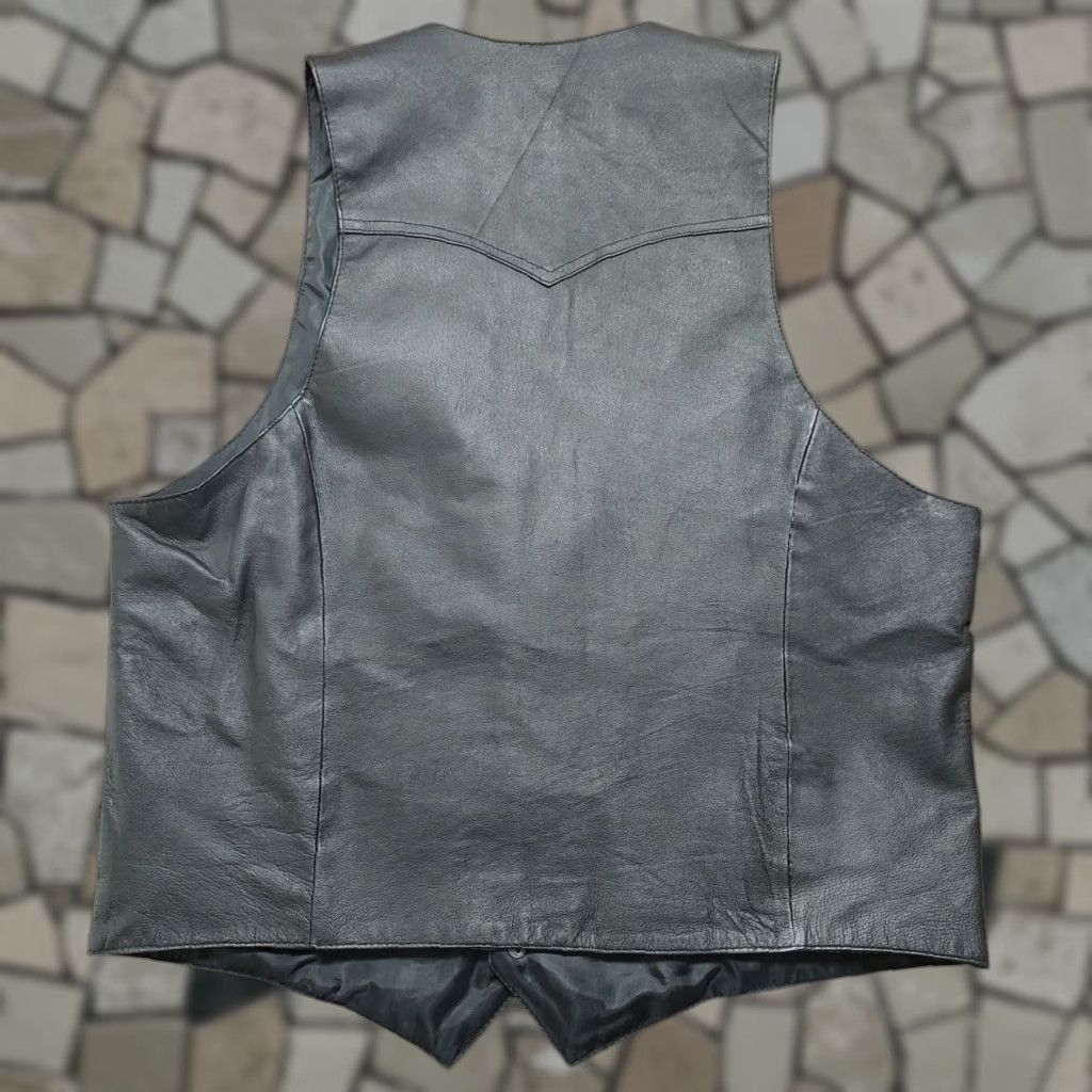Vintage VINTAGE Pioneer Wear Vest Western Leather Lined Medium Black Cowboy Mens Size US M / EU 48-50 / 2 - 1 Thumbnail