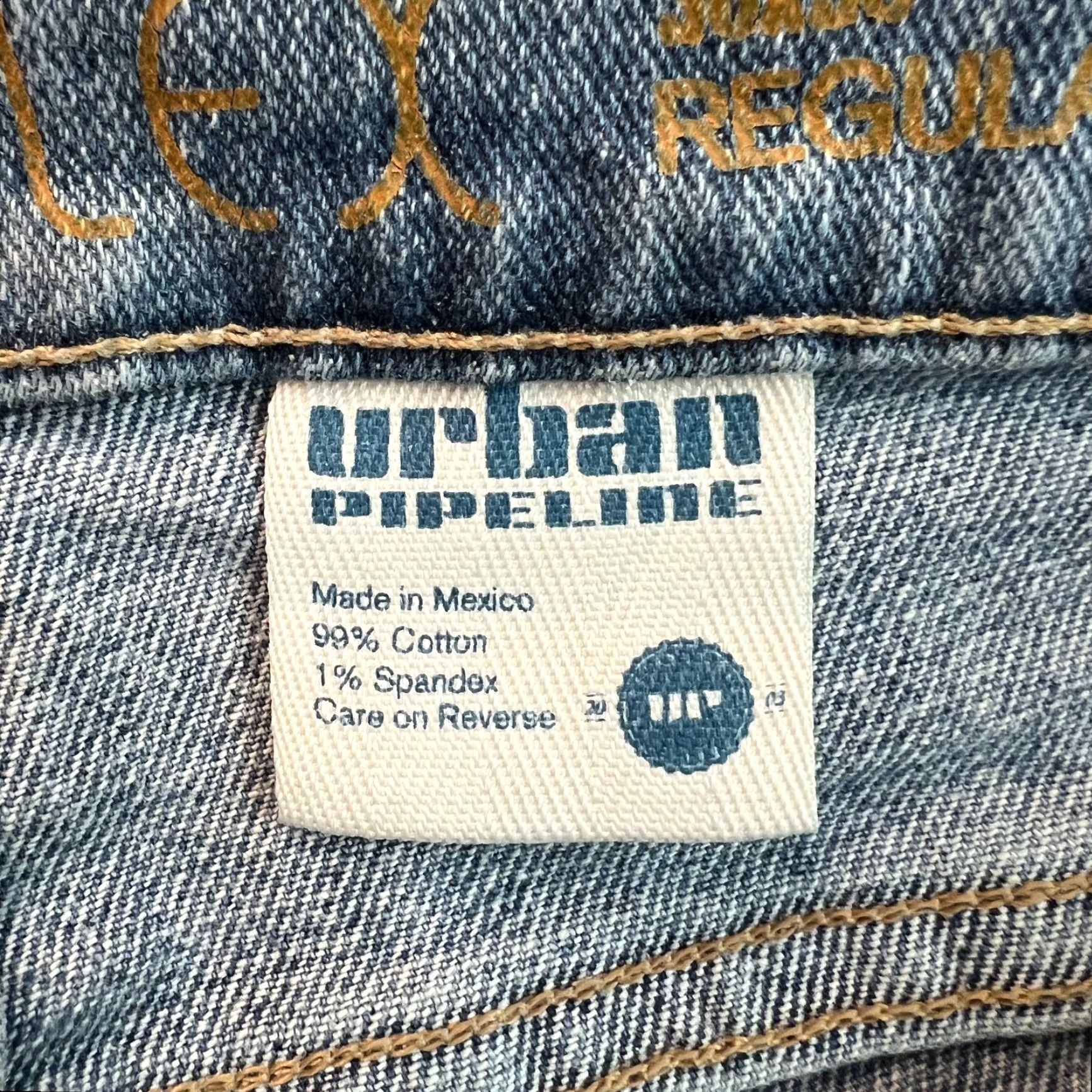 Vintage Urban Pipeline Men's Straight Denim Jeans, Casual Blue, Regular Fit, Size 30x30 Size US 30 / EU 46 - 7 Thumbnail