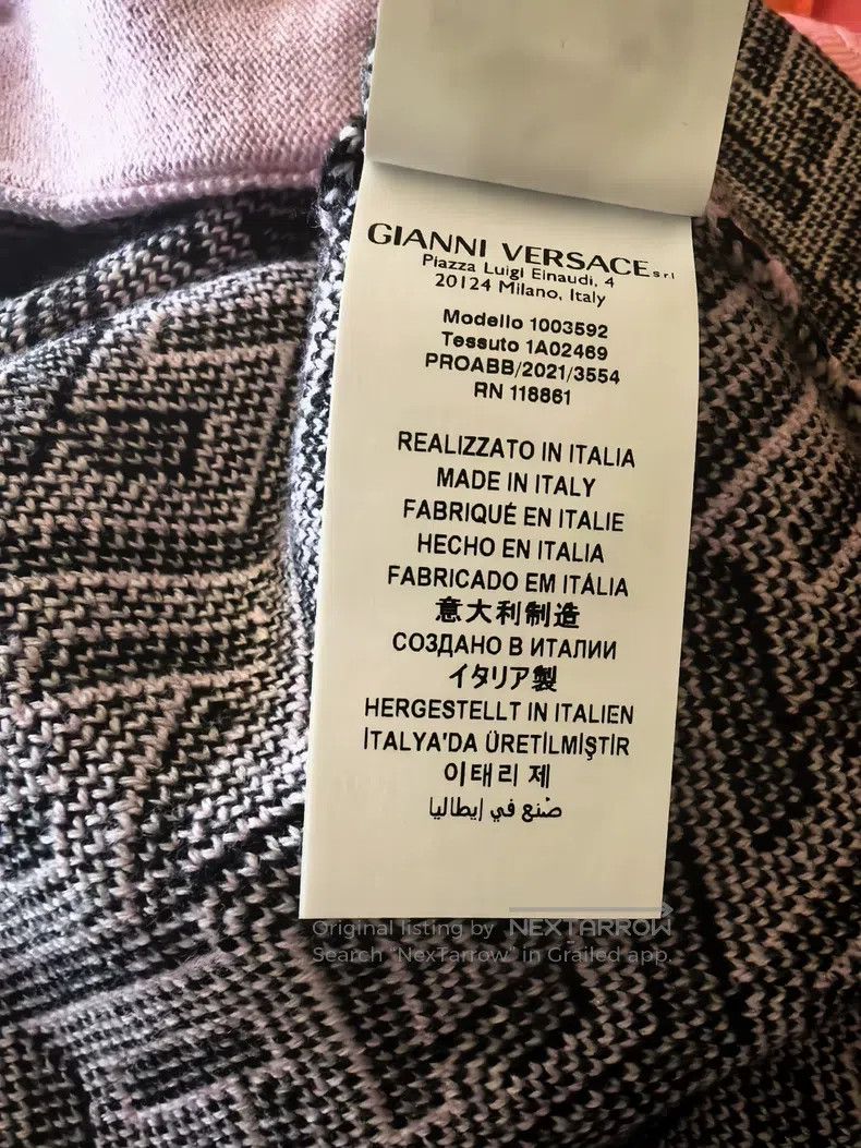 Versace Versace Knitted cardigan with a pink black maze pattern Size S / US 4 / IT 40 - 4 Thumbnail
