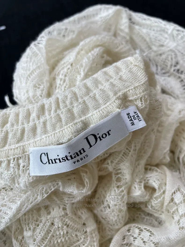 Other Dior Beige linen hollow embroidery tassel high collar long Size XS / US 0-2 / IT 36-38 - 4 Thumbnail