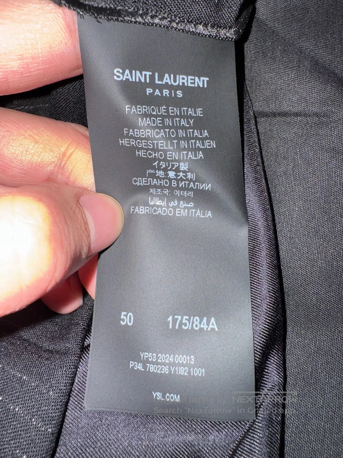 Saint Laurent Paris Saint Laurent Paris Double Pleat Fine Glitter Trousers| Size US 34 / EU 50 - 5 Thumbnail