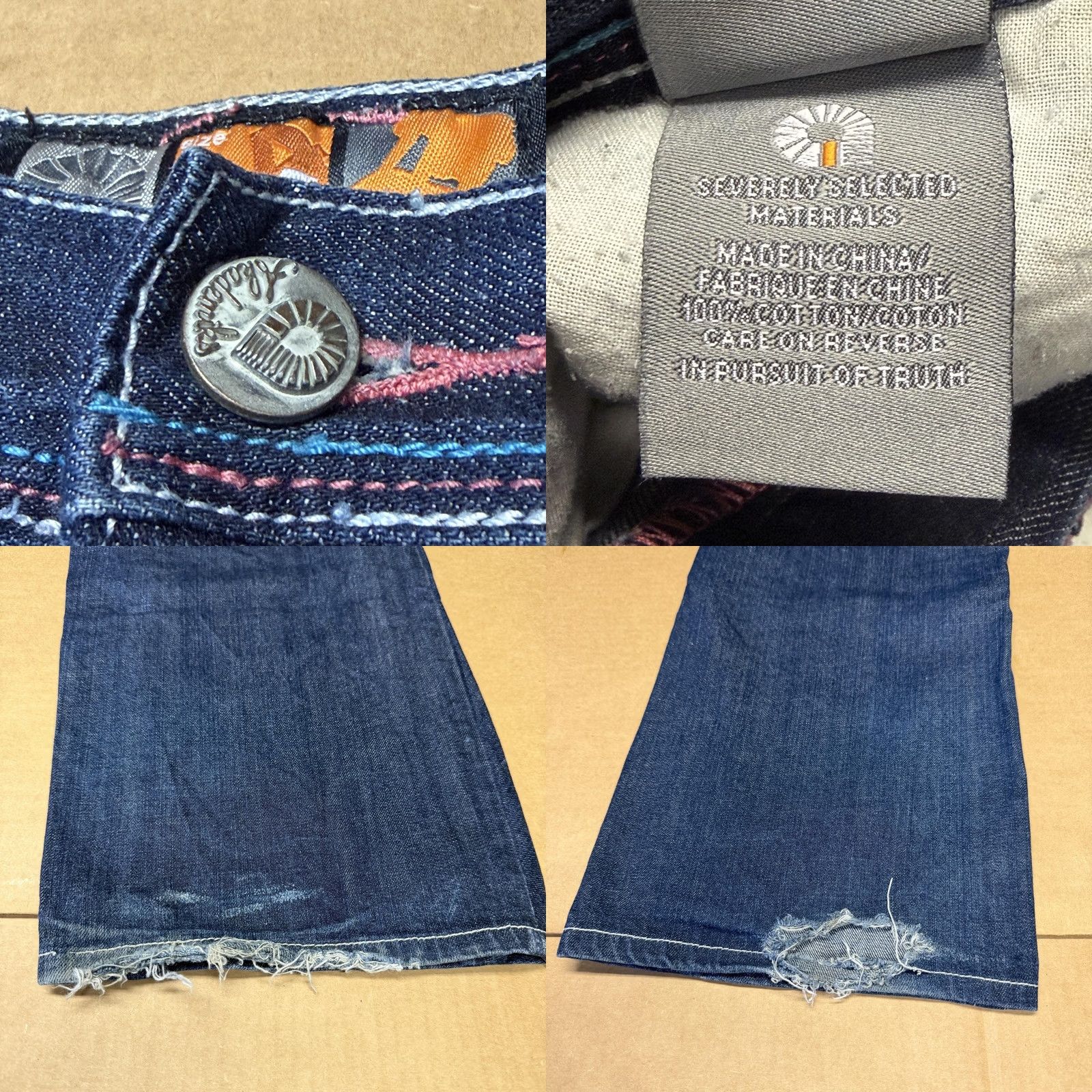 Akademiks Akademiks Jeans Mens 34x32 Blue Relaxed Wide-Leg Denim Tropical Flamingo Mens Size US 34 / EU 50 - 9 Thumbnail