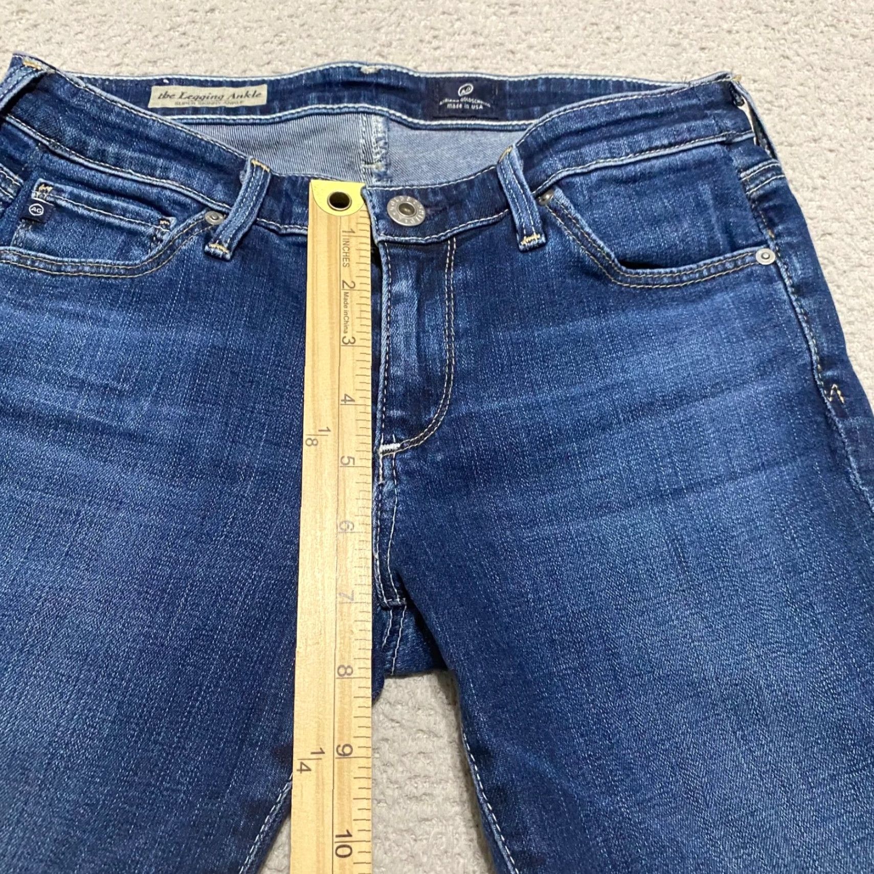 Denime AG Adriano Goldschmied Jeans Skinny Womens 26 Blue Denim Dark Wash Legging Ankle Slim Size 26" / US 2 / IT 38 - 7 Thumbnail