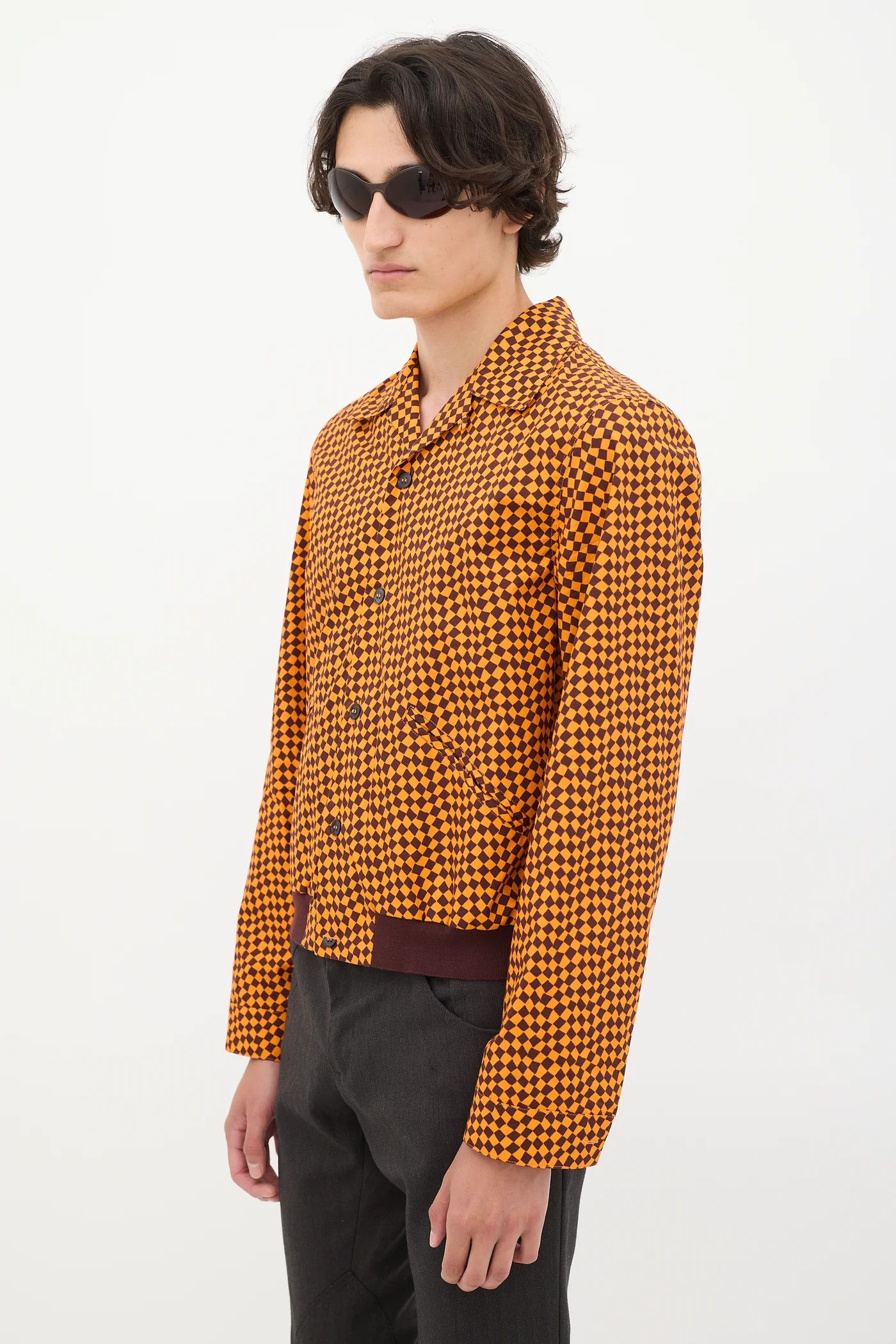 Marni o1y0225 Patterned Shirt in Dark Brown/Yellow Size US L / EU 52-54 / 3 - 2 Thumbnail
