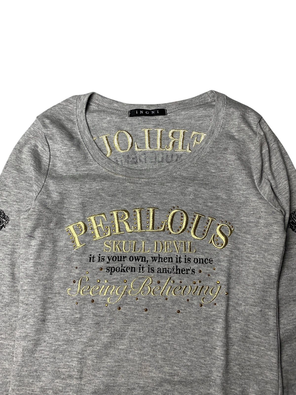 Hysteric Glamour 2000's Igngi Skull Wing Poem Longsleeve Size US XS / EU 42 / 0 - 4 Thumbnail