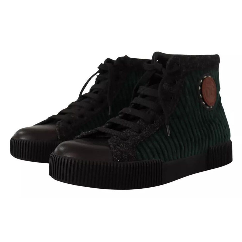 Dolce & Gabbana Dolce & Gabbana Green Corduroy High Tops Sneakers Mens Casua Size US 9 / EU 42 - 8 Thumbnail
