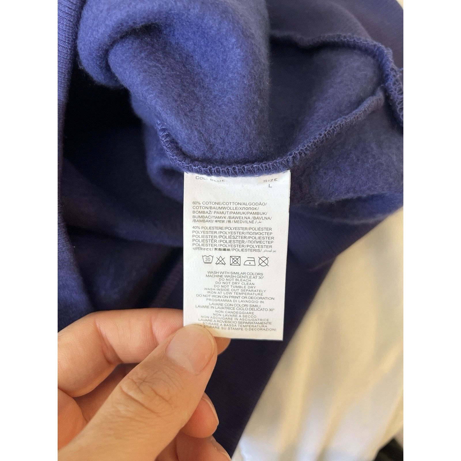 Other Harvard Blue Hoodie Trademark Tag Large Cotton Polyester Size US L / EU 52-54 / 3 - 9 Thumbnail
