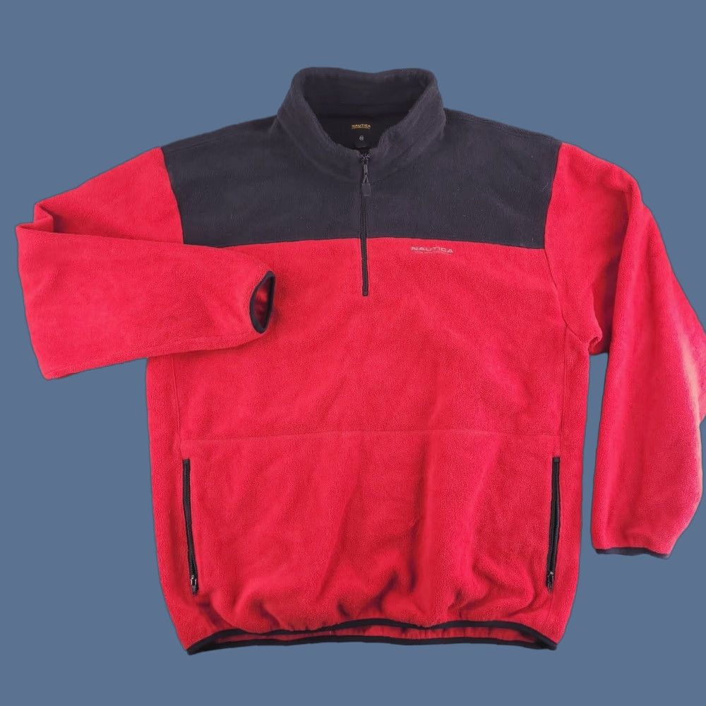Nautica VINTAGE Nautica Sweater Mens 2XL Red Fleece Pullover Quarter Zip Long Sleeve Knit Shirt Pullover Mens 2XL Red Sweater Nautica Size US XXL / EU 58 / 5 - 1 Thumbnail