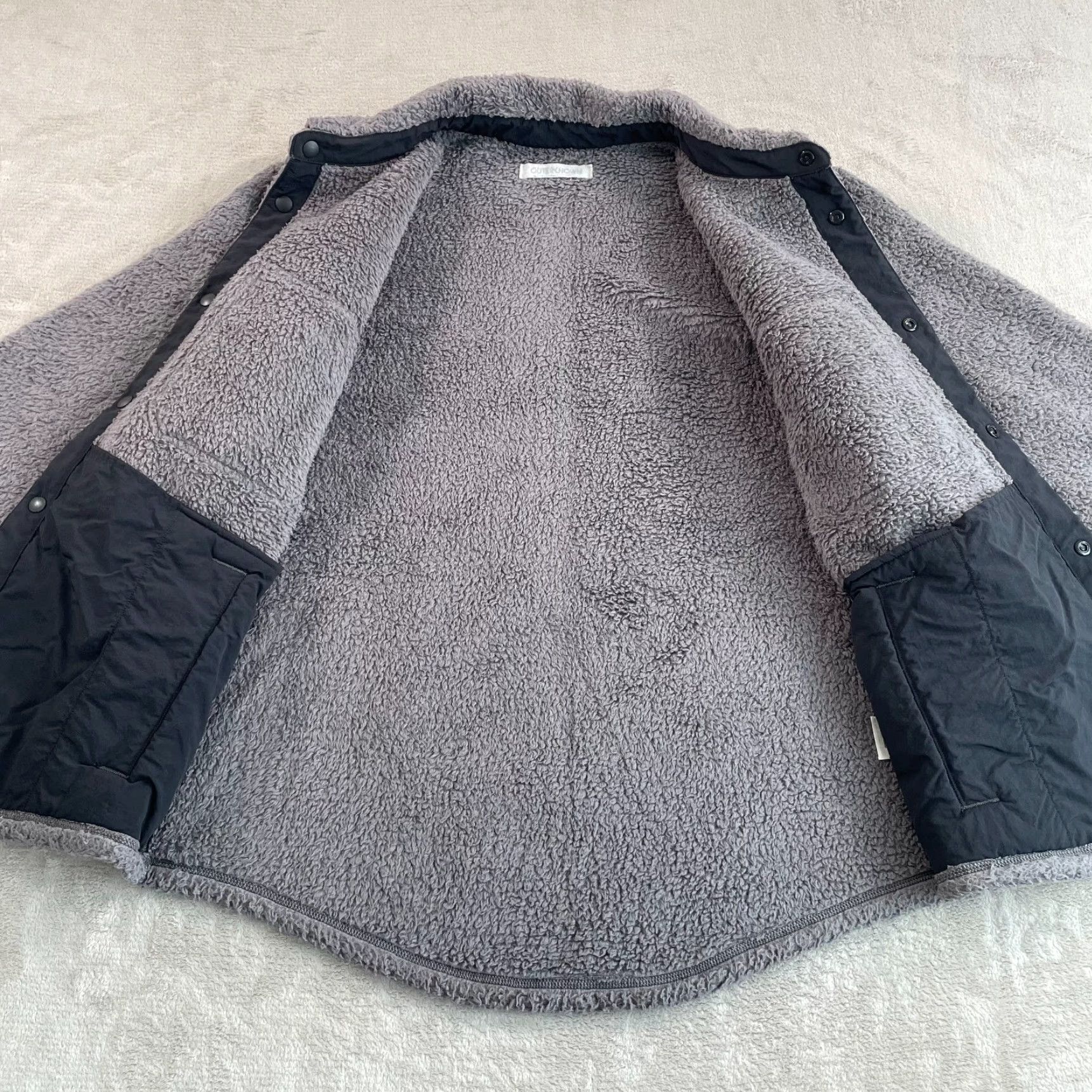 Outerknown Outerknown Skyline Shirt Jacket Men XL Grey Fleece Sherpa Snap Up Long Sleeve Size US XL / EU 56 / 4 - 5 Thumbnail