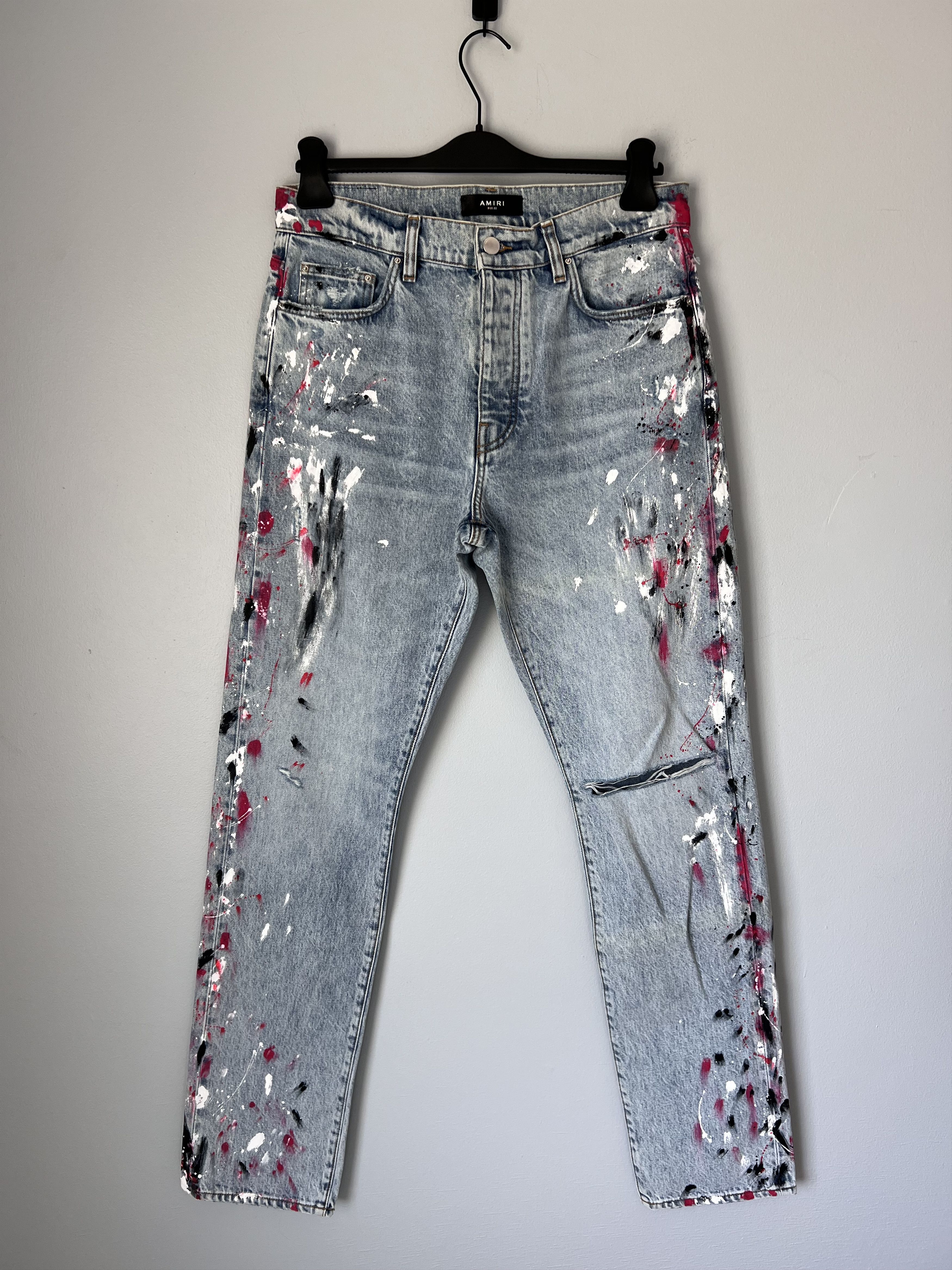 Amiri Straight Fit Painter Jeans in Vintage Blue