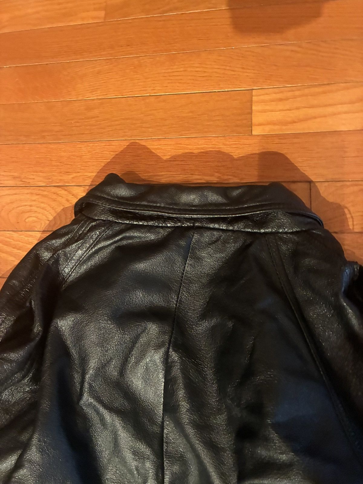 Other Black Leather Jacket Trench Coat Style - Size Medium Size US M / EU 48-50 / 2 - 6 Thumbnail