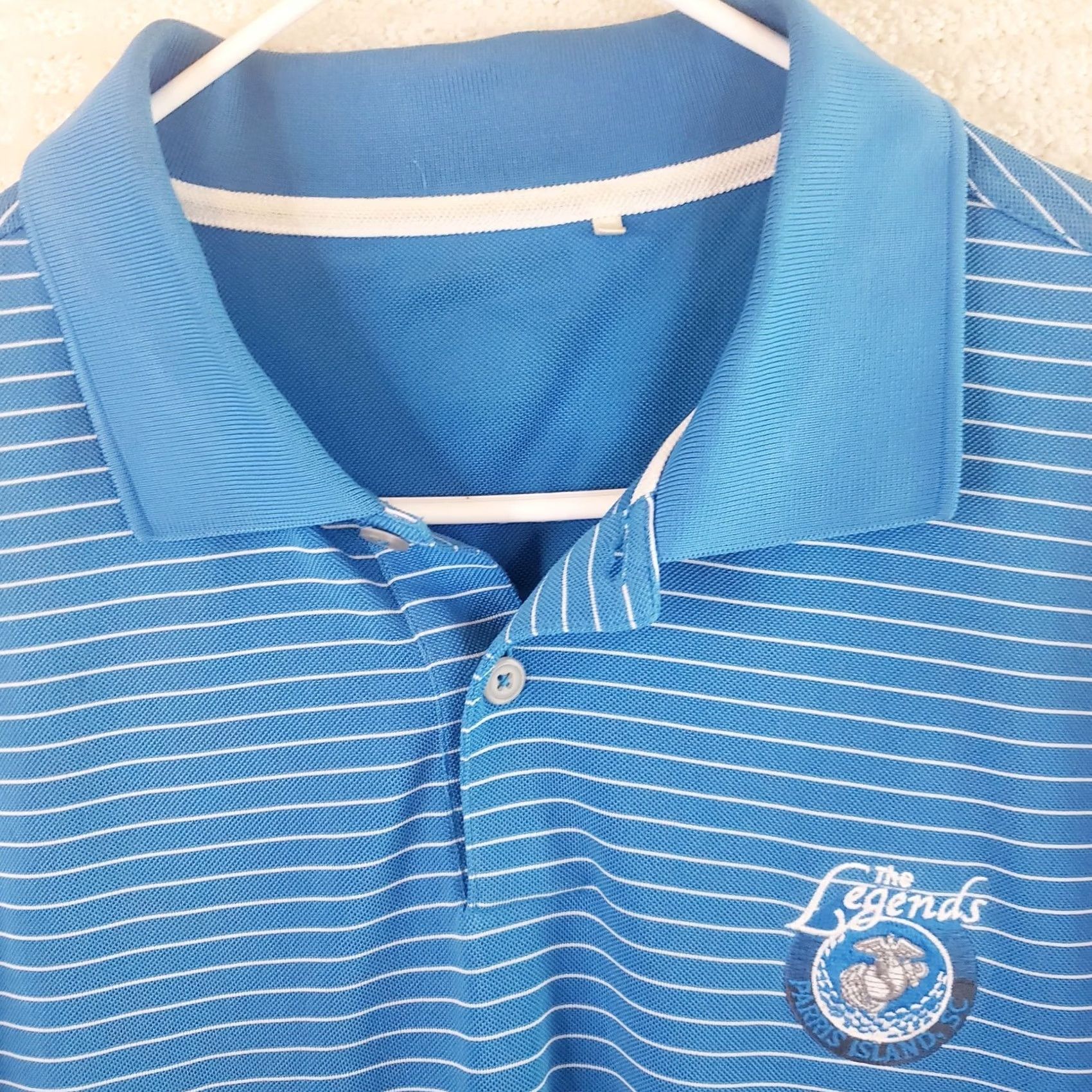 Adidas Adidas Legends Golf Course Parris Island Golf Polo Shirt Mens Size L Blue Size US L / EU 52-54 / 3 - 4 Thumbnail
