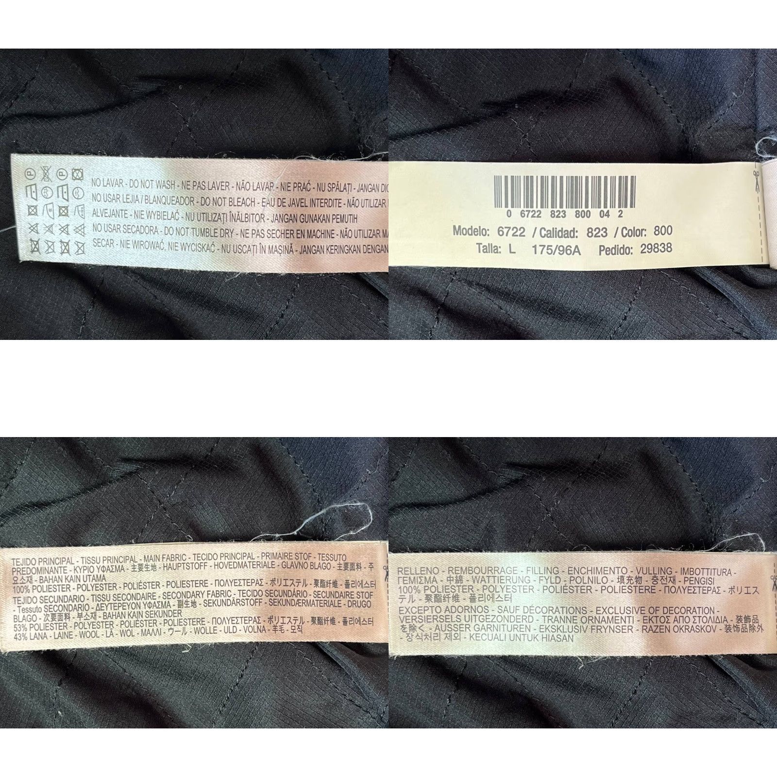 Massimo Dutti Massimo Dutti Parka Coat Wool Blend Womens Large Black Hood Quilted Lined Coat Size L / US 10 / IT 46 - 9 Thumbnail