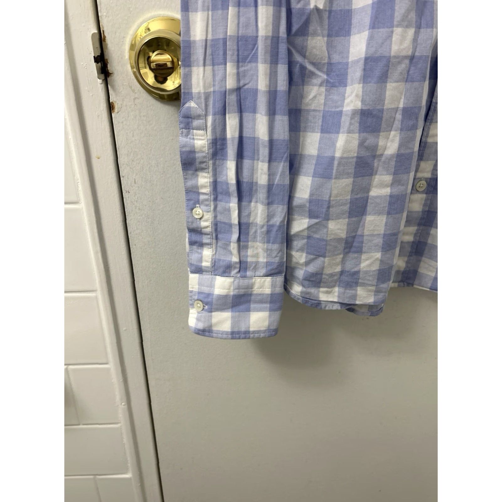 Faherty FAHERTY Shirt Mens Sz M Blue White Gingham Button-Down Long Sleeve Size US M / EU 48-50 / 2 - 7 Thumbnail