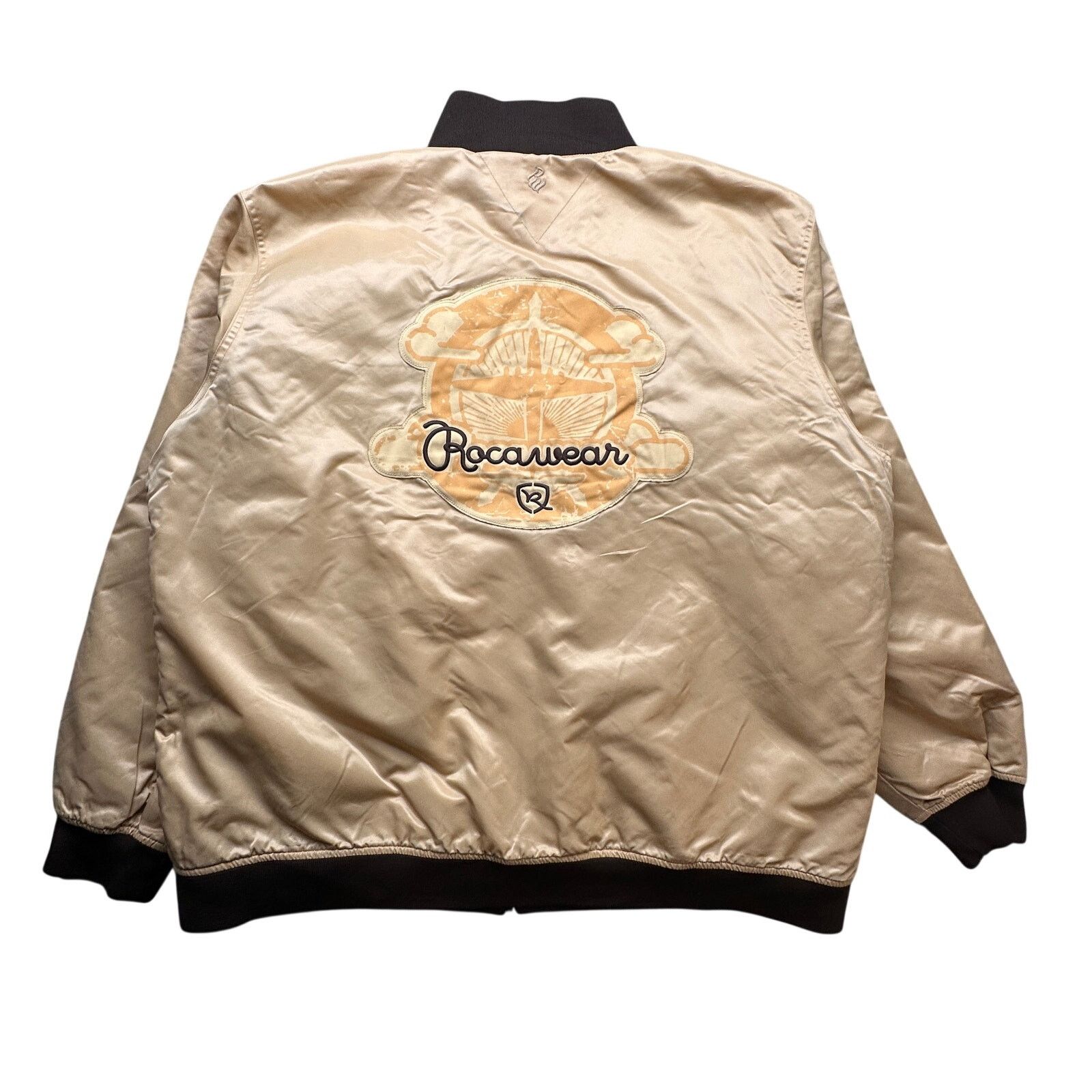 Rocawear Rocawear Nylon Gold Bomber Varsity Full Zip Jacket Mens 3XL Size US XXL / EU 58 / 5 - 1 Thumbnail