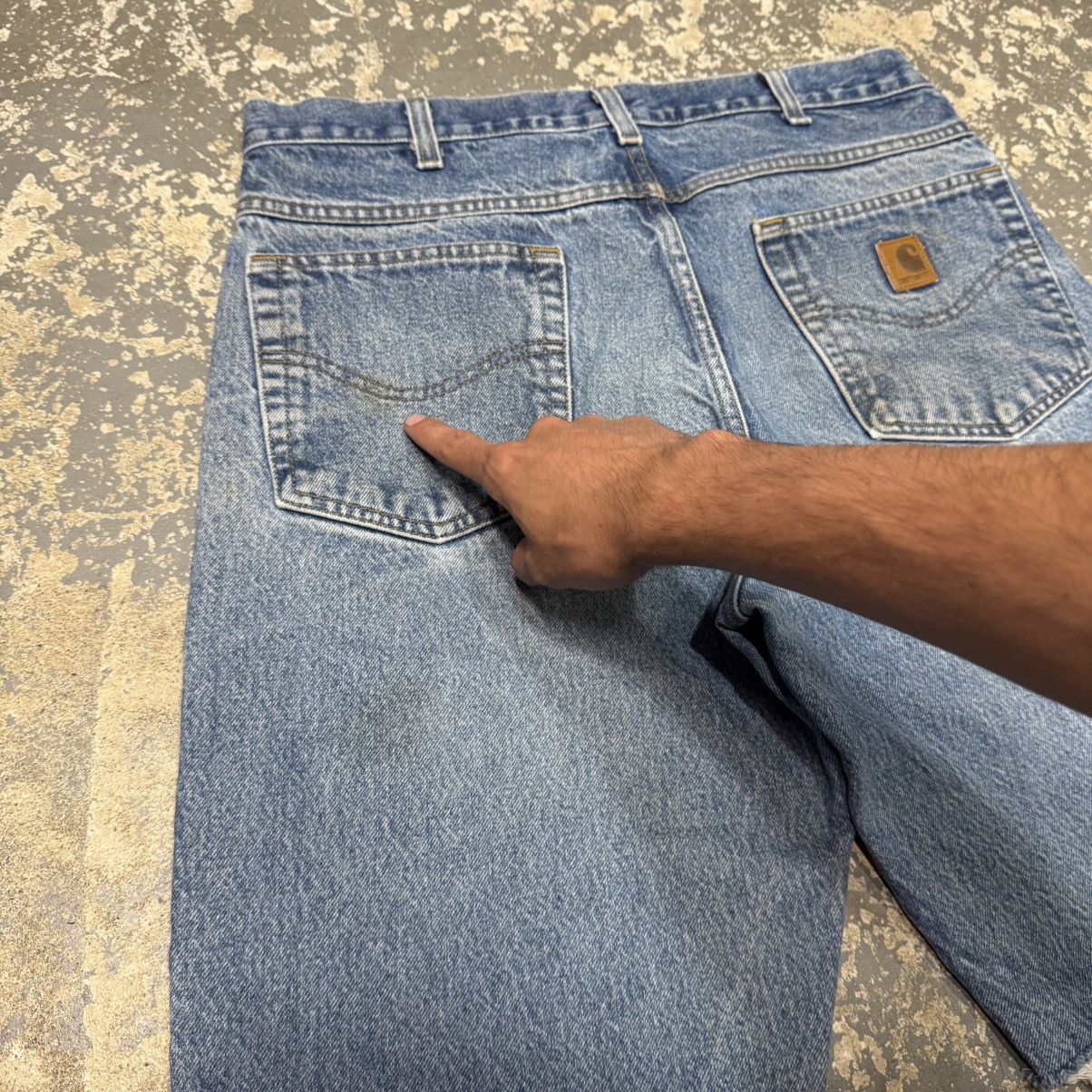 Carhartt Vintage Carhartt Denim Cut Off Workwear Shorts Jorts Size US 34 / EU 50 - 5 Thumbnail