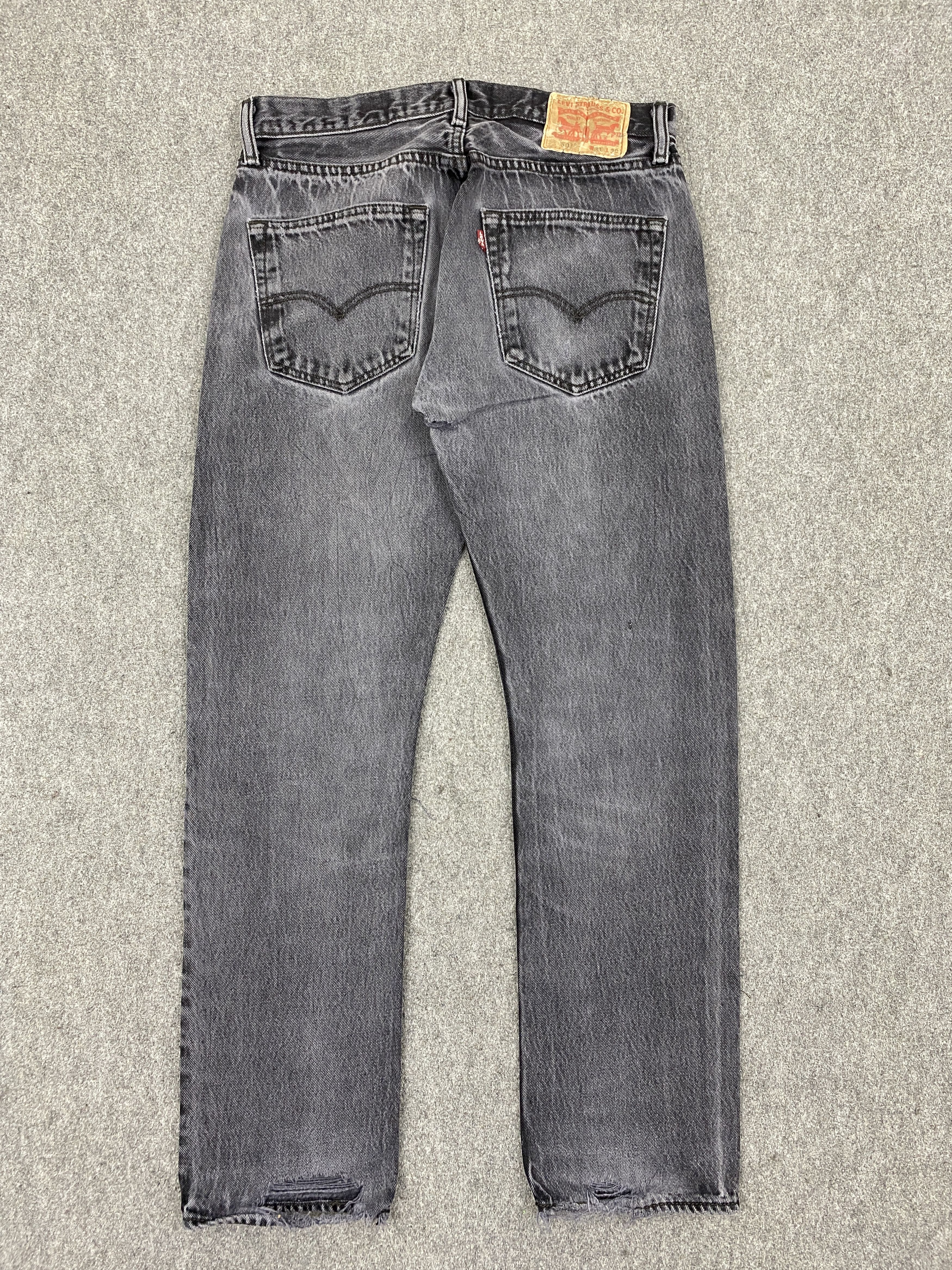 Levi's Vintage Levis 501 Distressed Faded Black Jeans DP2733 Size US 31 - 3 Thumbnail