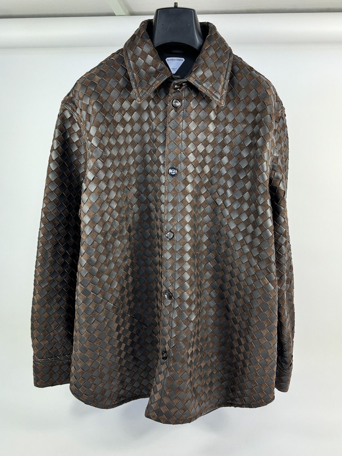 Bottega Veneta MIX SUEDE INTRECCIATO OVERSIZED SHIRT Size US XL / EU 56 / 4 - 1 Thumbnail