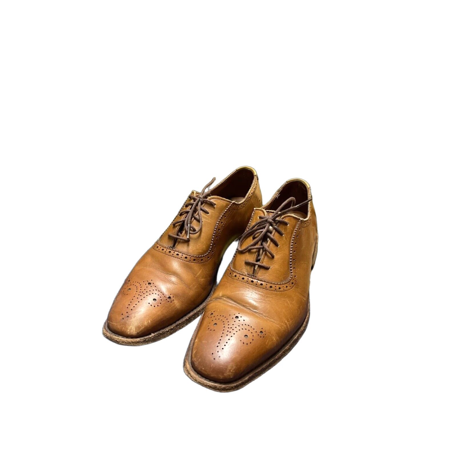 Vintage Allen Edmonds Mens 8A Brown Suede Leather Dress Shoes Captoe Oxfords USA Allen Edmonds Dryden Cap Toe Brown Leather Oxford Shoes Size  main image 4