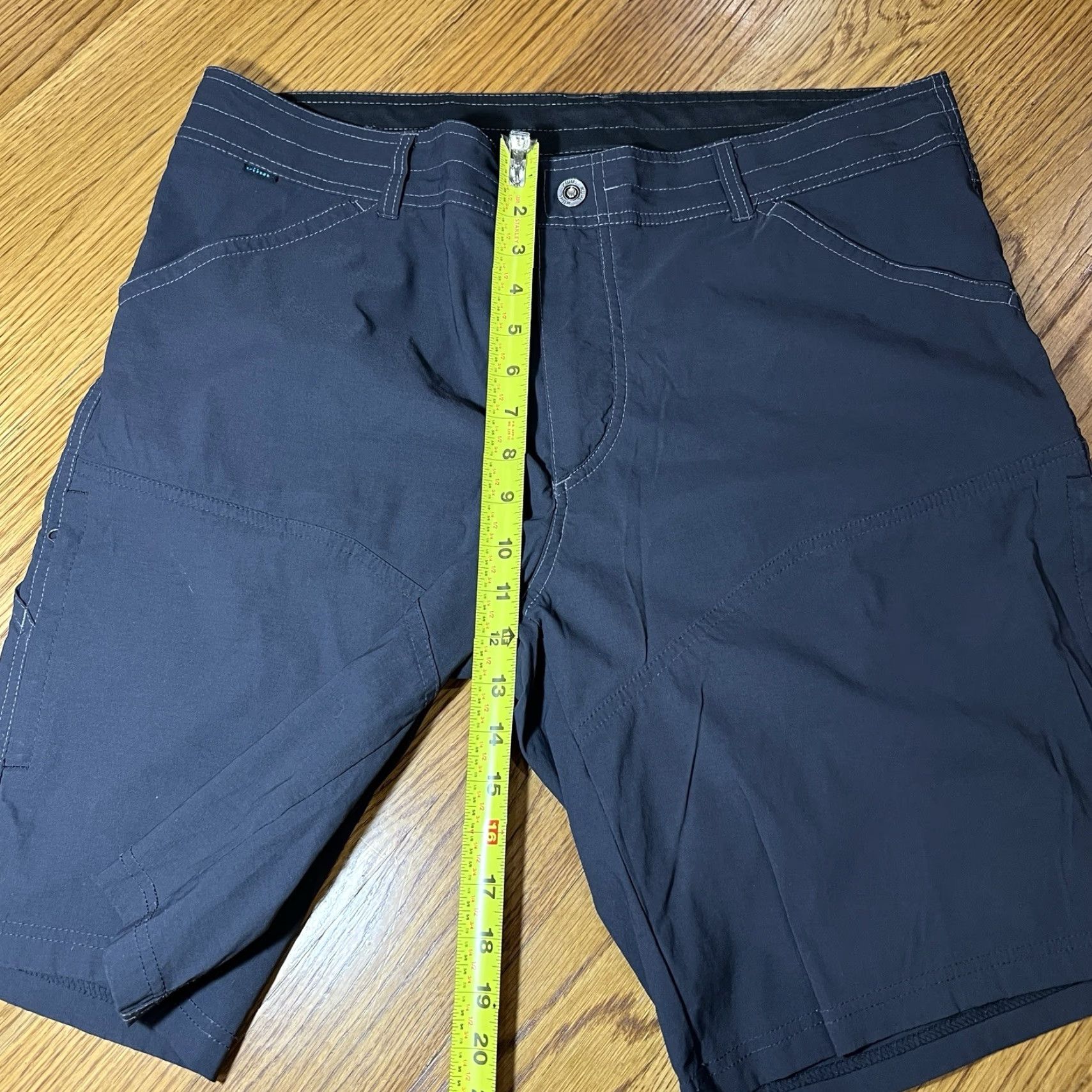 Vintage Kuhl Shorts Mens 38 Charcoal Nylon Stretch Renegade Performance Cargo Hiking Cargo Pocket Lightweight Pockets Zipper Button Flat Front Solid Gray Logo Size US 38 / EU 54 - 5 Thumbnail