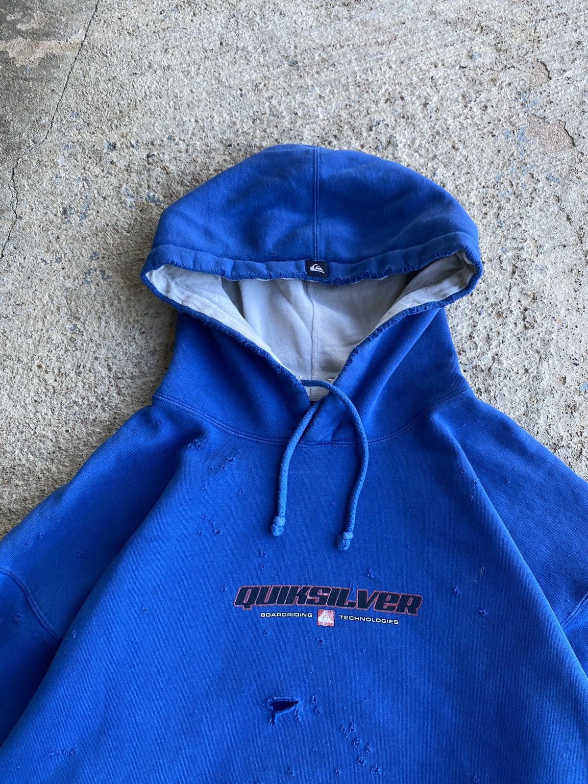 Quiksilver × Vintage Vintage Y2K Quiksilver Unique Distressed Essential Hoodie Size US L / EU 52-54 / 3 - 3 Thumbnail