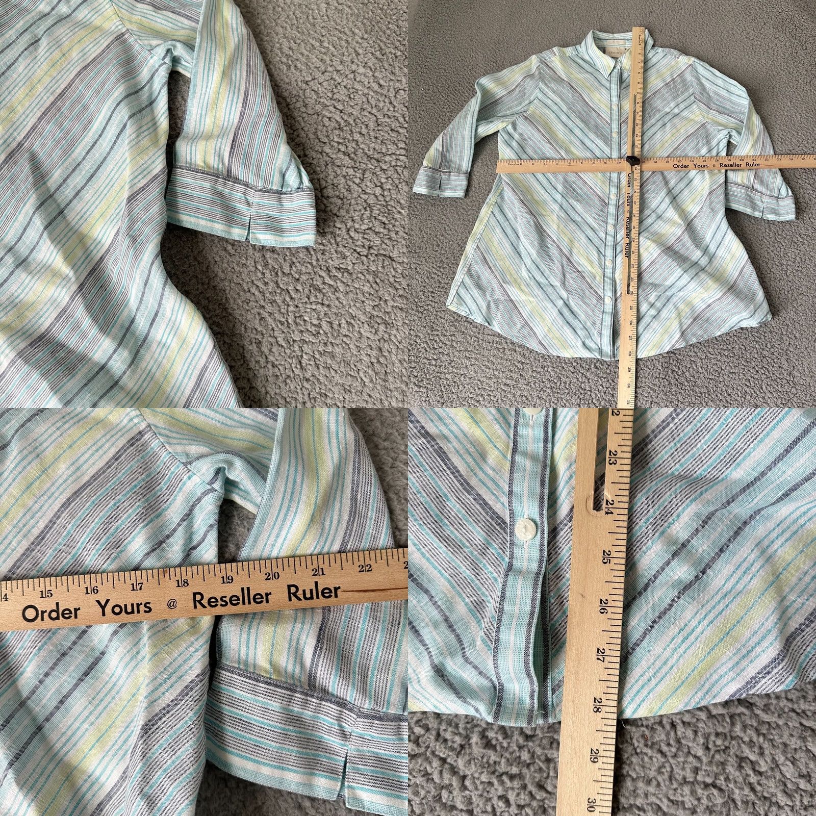 Vintage VINTAGE Chico's Shirt Womens 0P Petite Blue Linen Button-Up Blouse LS? Size XS / US 0-2 / IT 36-38 - 8 Thumbnail