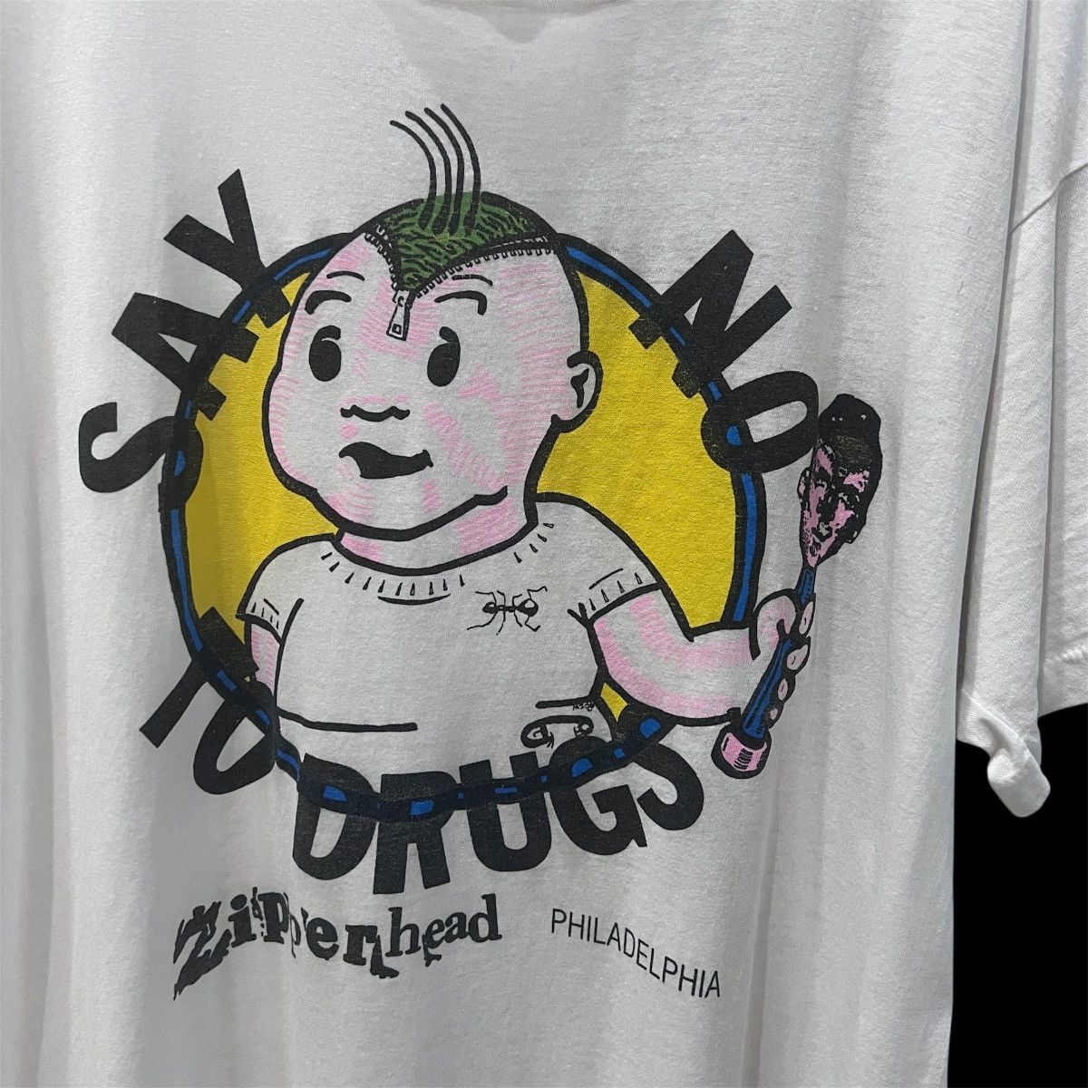 Vintage Rare Vintage 80s90s Zipperhead Say No to Drugs Graphic Punk Size US M / EU 48-50 / 2 - 4 Thumbnail