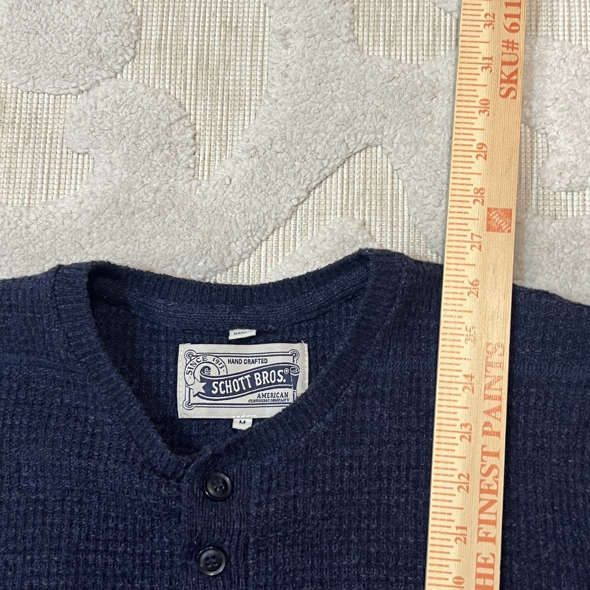 Schott Schott NYC - Waffle Henley Sweater Size US M / EU 48-50 / 2 - 7 Thumbnail
