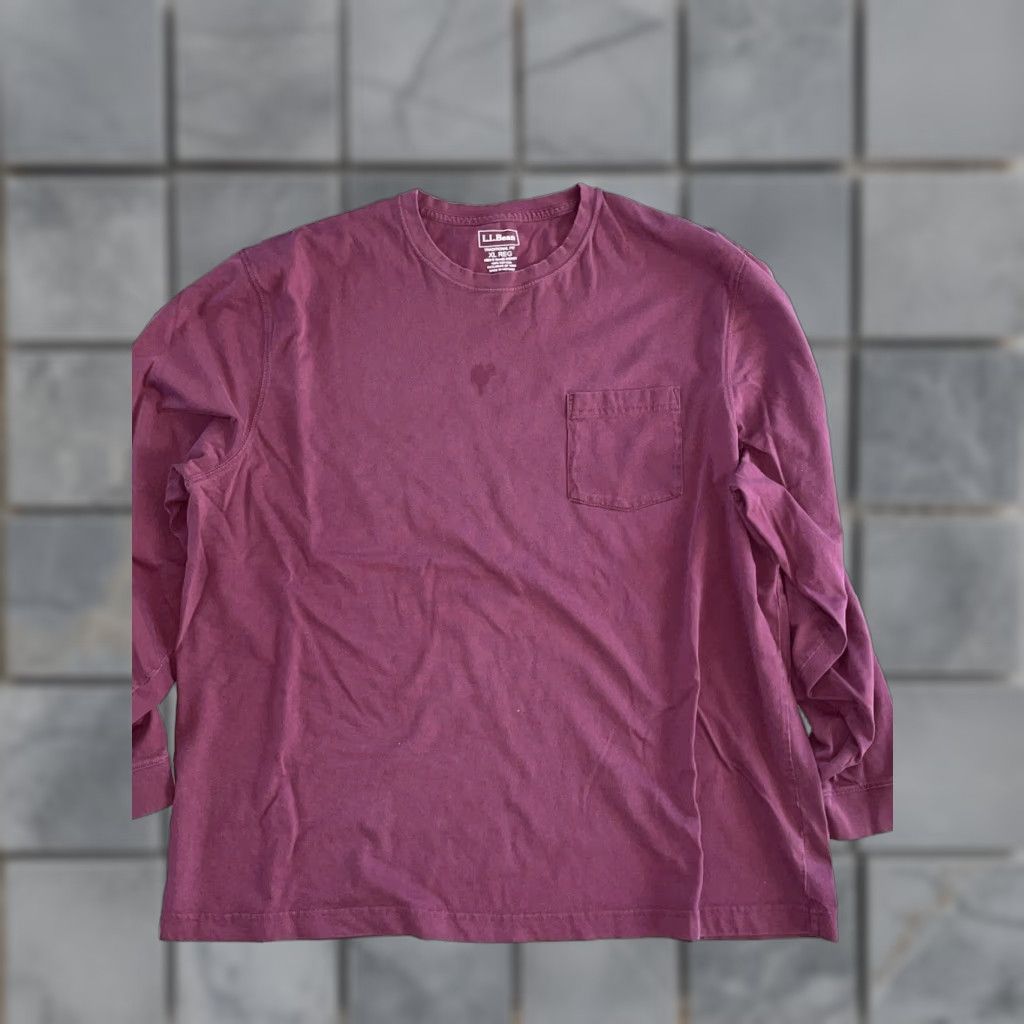 Vintage L.L. Bean Pocket T-Shirt Maroon XL Men Crew Neck Short Sleeve Solid Outdoor Pockets Size US XL / EU 56 / 4 - 1 Thumbnail