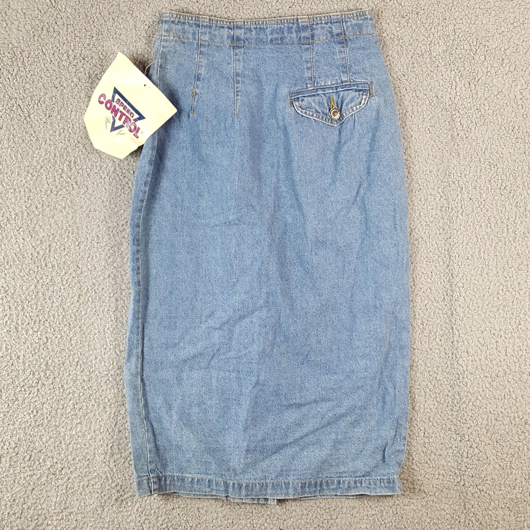 Denime Vintage 80s Denim Pencil Midi Women's Size 7/8 Retro Western Jean Skirt Button Size 30" / US 8 / IT 44 - 7 Thumbnail
