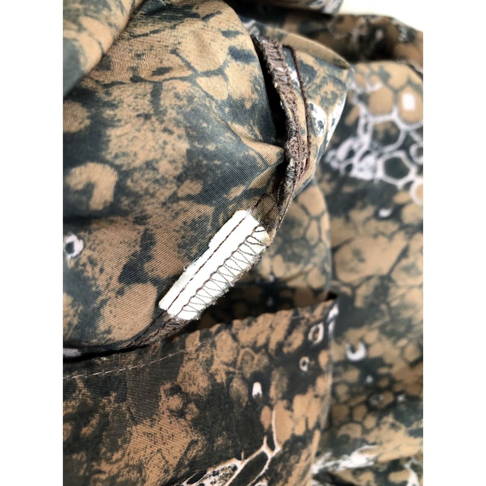 Vintage Bijan Italy MEXICO Abstract Honeycomb Mens L Shirt - Button-Up Long Sleeve Brown L Mens Size US L / EU 52-54 / 3 - 6 Thumbnail