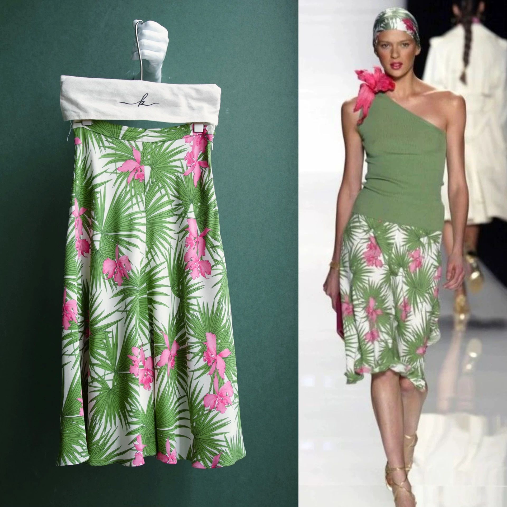 Celine Celine 2004 SS Runway Silk Floral Midi Skirt Size 25" / US 0 / IT 36 - 2 Thumbnail