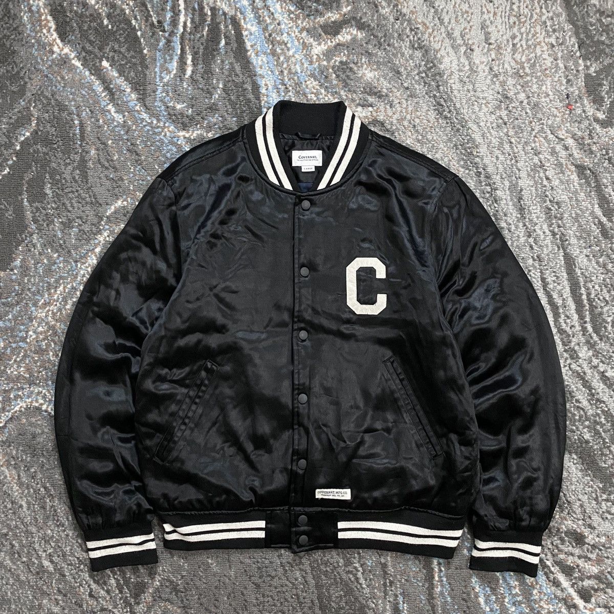 Covernat Covernat MFG.CO Logo C Satin Varsity Jacket | Grailed