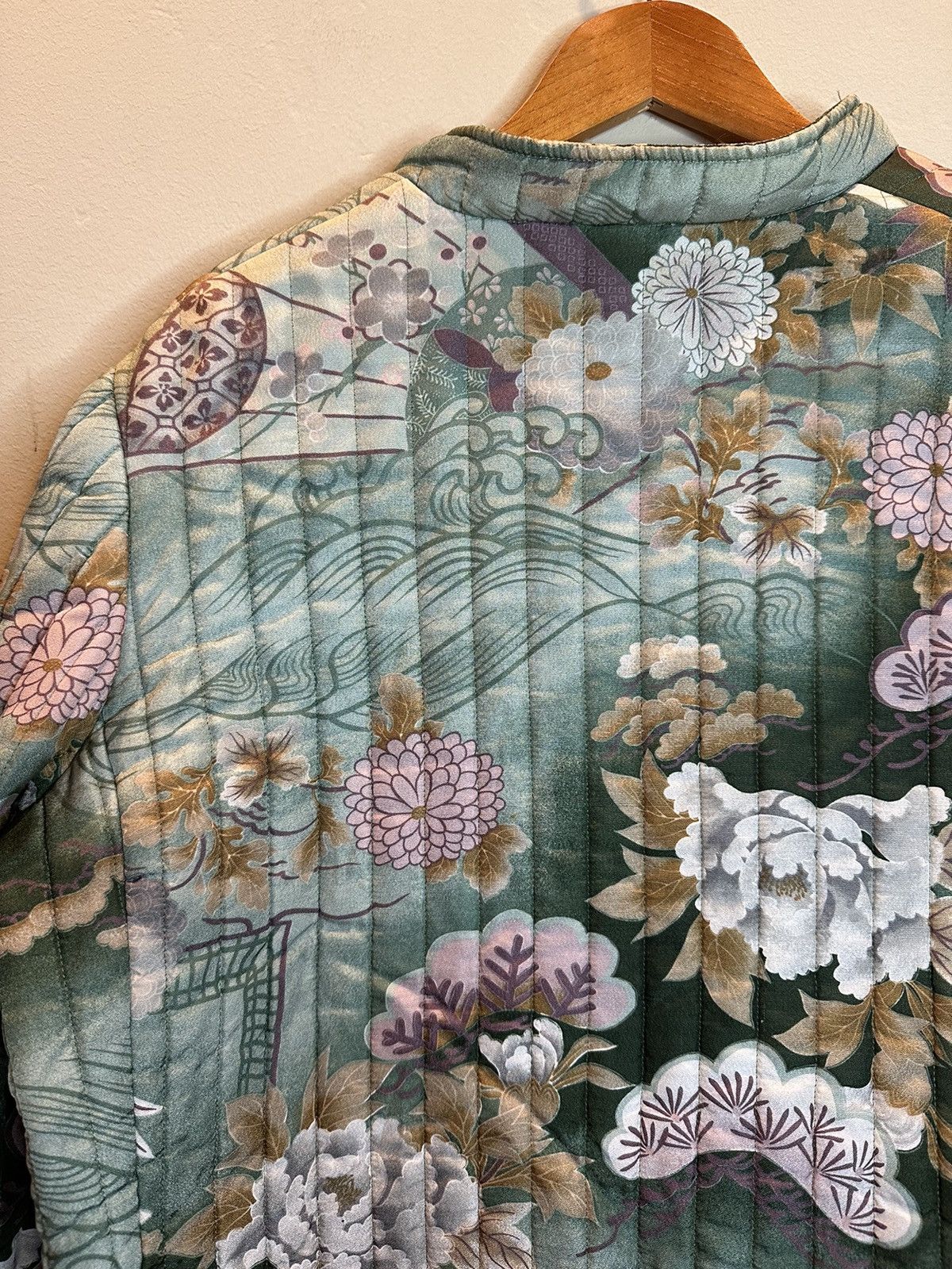 Vintage *RARE* Vintage 60s/70s Quilted Floral Japanese Kimono Jacket Size US L / EU 52-54 / 3 - 3 Thumbnail