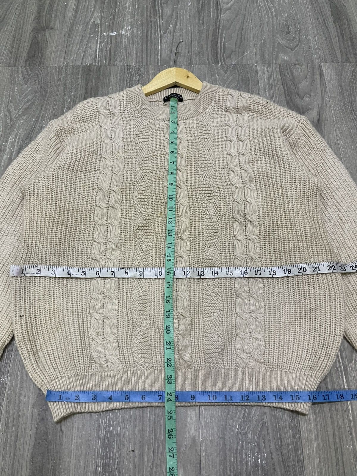 Cristian Dior Crewneck Cable Knitwear Sweater