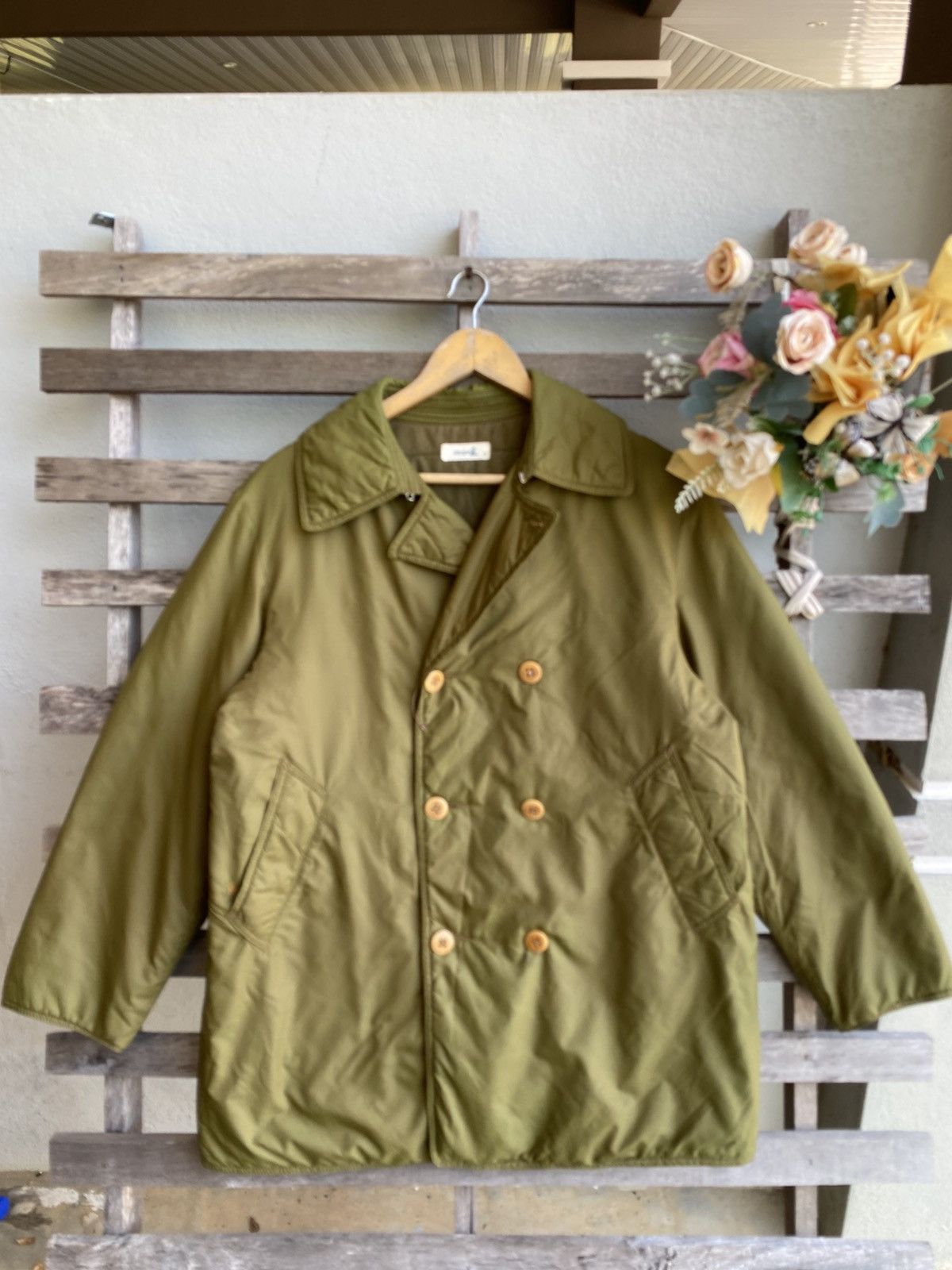 45rpm Vintage 45RPM olive green quilted double-breasted jacket Size US M / EU 48-50 / 2 - 1 Thumbnail