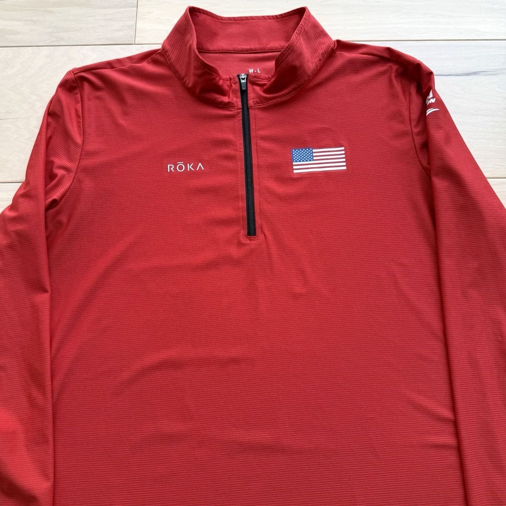 Vintage Roka 1/4 Zip Pullover Women's Large Red Lightweight USA Triathlon Sportswear Jacket Size L / US 10 / IT 46 - 3 Thumbnail