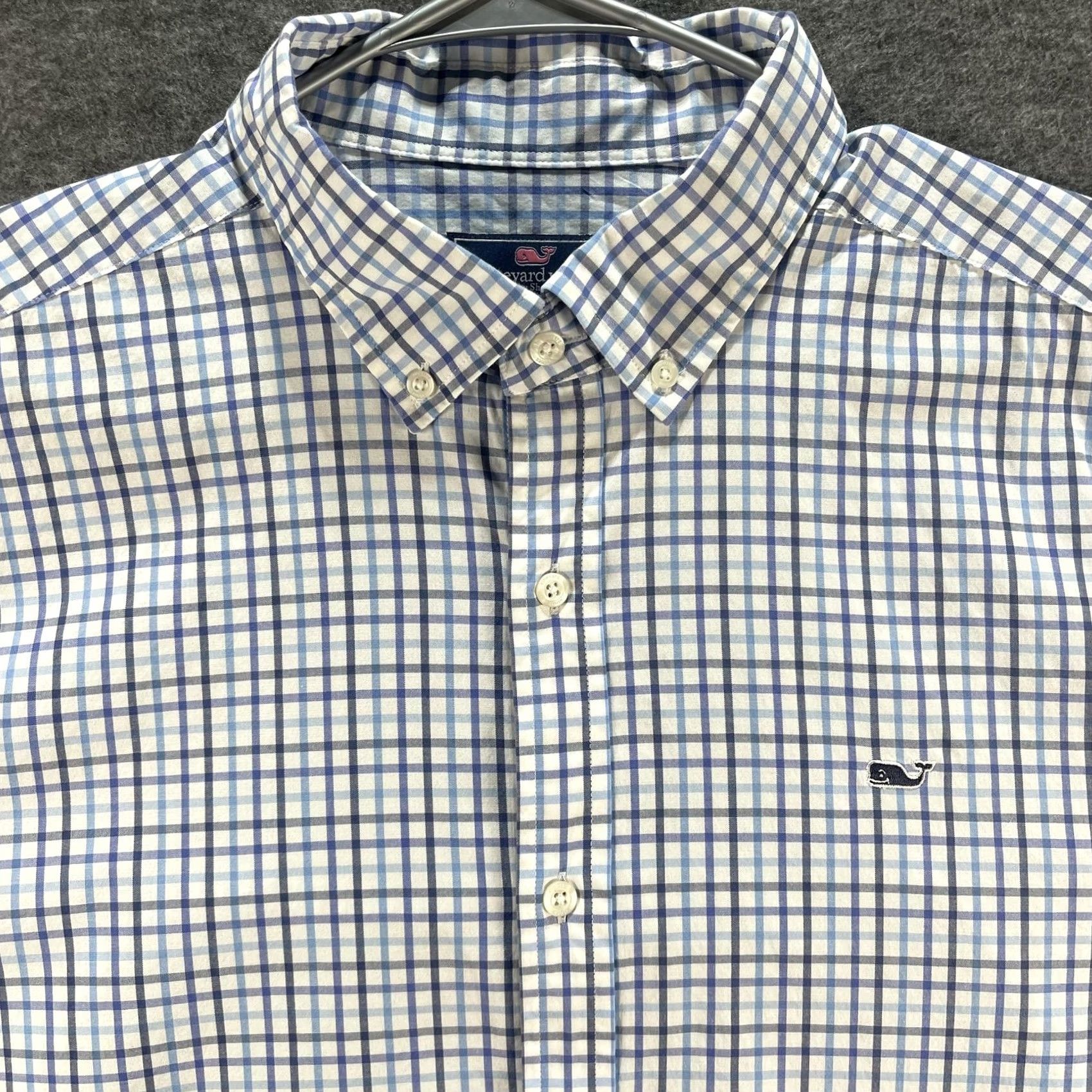 Vineyard Vines VINEYARD VINES Shirt Mens XL Blue Plaid Classic Fit Whale Button-Down Stretch Size US XL / EU 56 / 4 - 2 Thumbnail