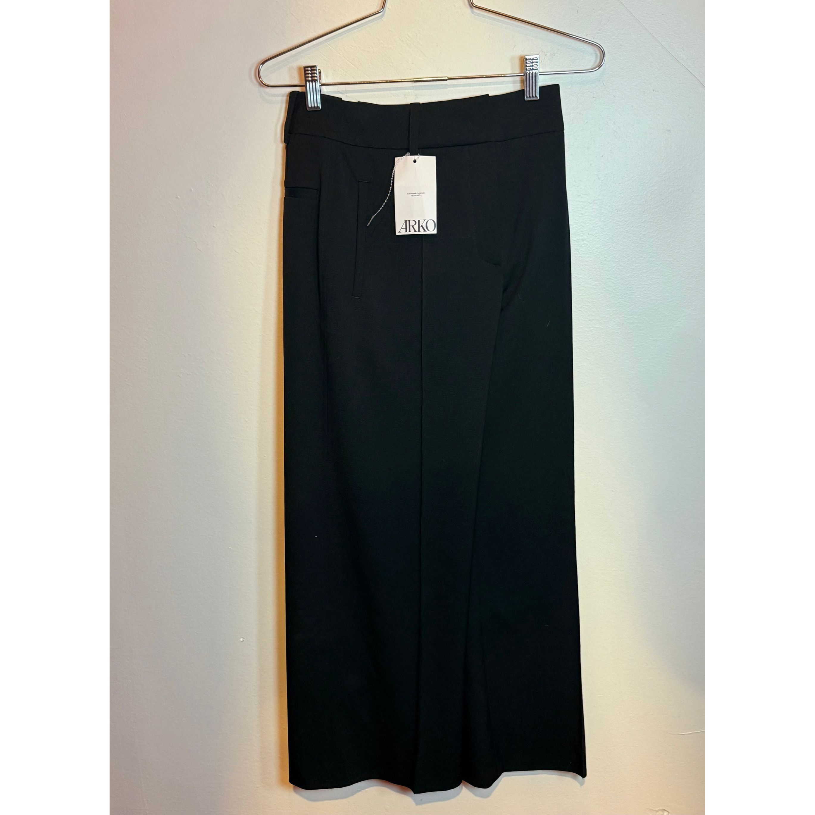 Hermes Pleated Wide Leg Pants Black
