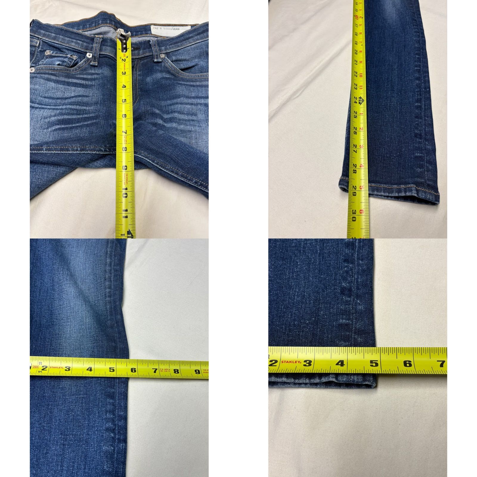 Rag & Bone Rag & bone Jeans Women Skinny Denim Blue 27 Waist 27 Inseam 30 Rise Mid Zip Button 5-Pocket Design Distressed Comfortable Slim Hairline Logo Zipper Size 27" / US 4 / IT 40 - 9 Thumbnail