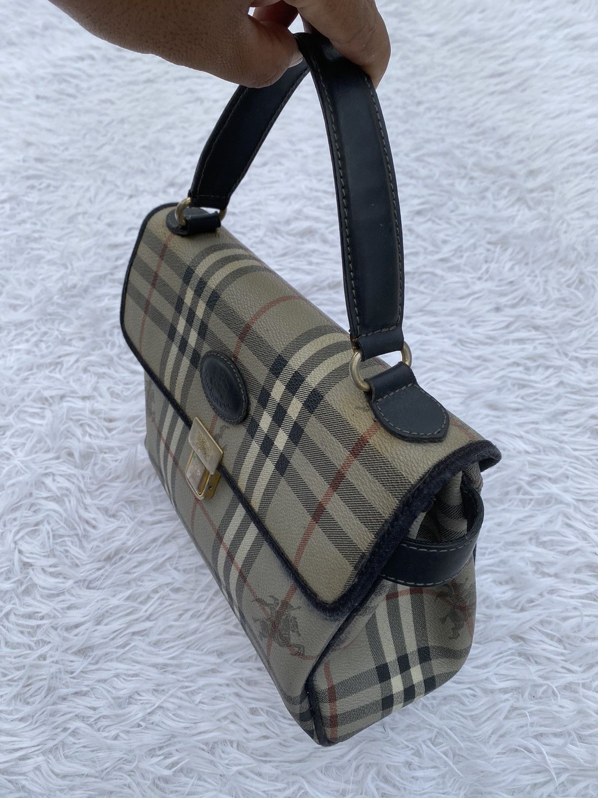 Burberry Rare Vintage 90s Burberry Nova Check Hand Bag Size ONE SIZE - 9 Thumbnail