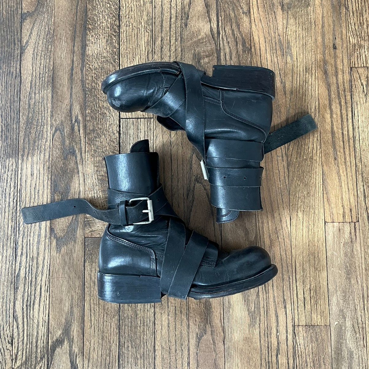 Pre-owned Dirk Bikkembergs Archive Aw97 Strap Boots In Black