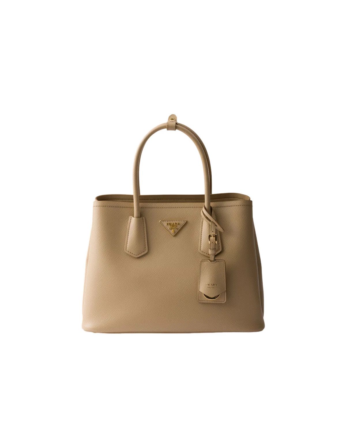 Prada PRADA Med Double Saffiano Sand Beige Top Handle New Size ONE SIZE - 1 Thumbnail