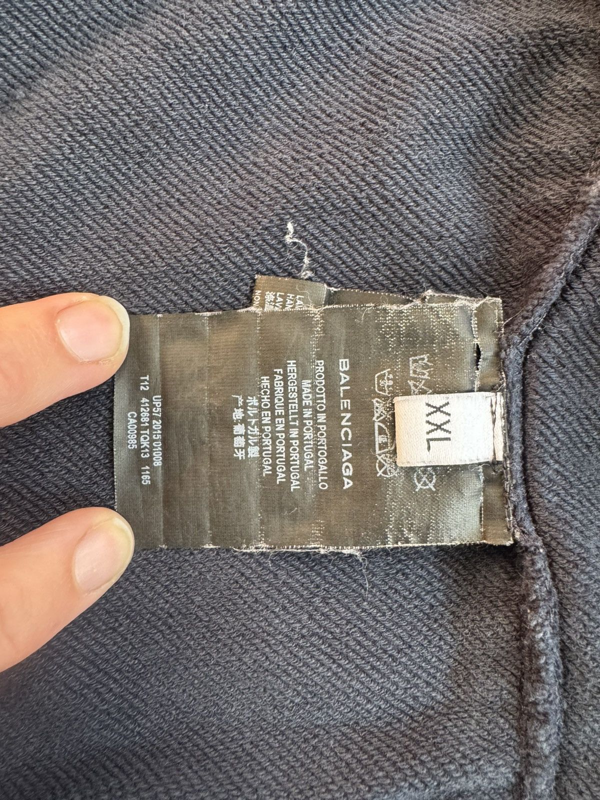Balenciaga Balenciaga Charcoal Black Zip Up Hoodie Size US XXL / EU 58 / 5 - 3 Thumbnail