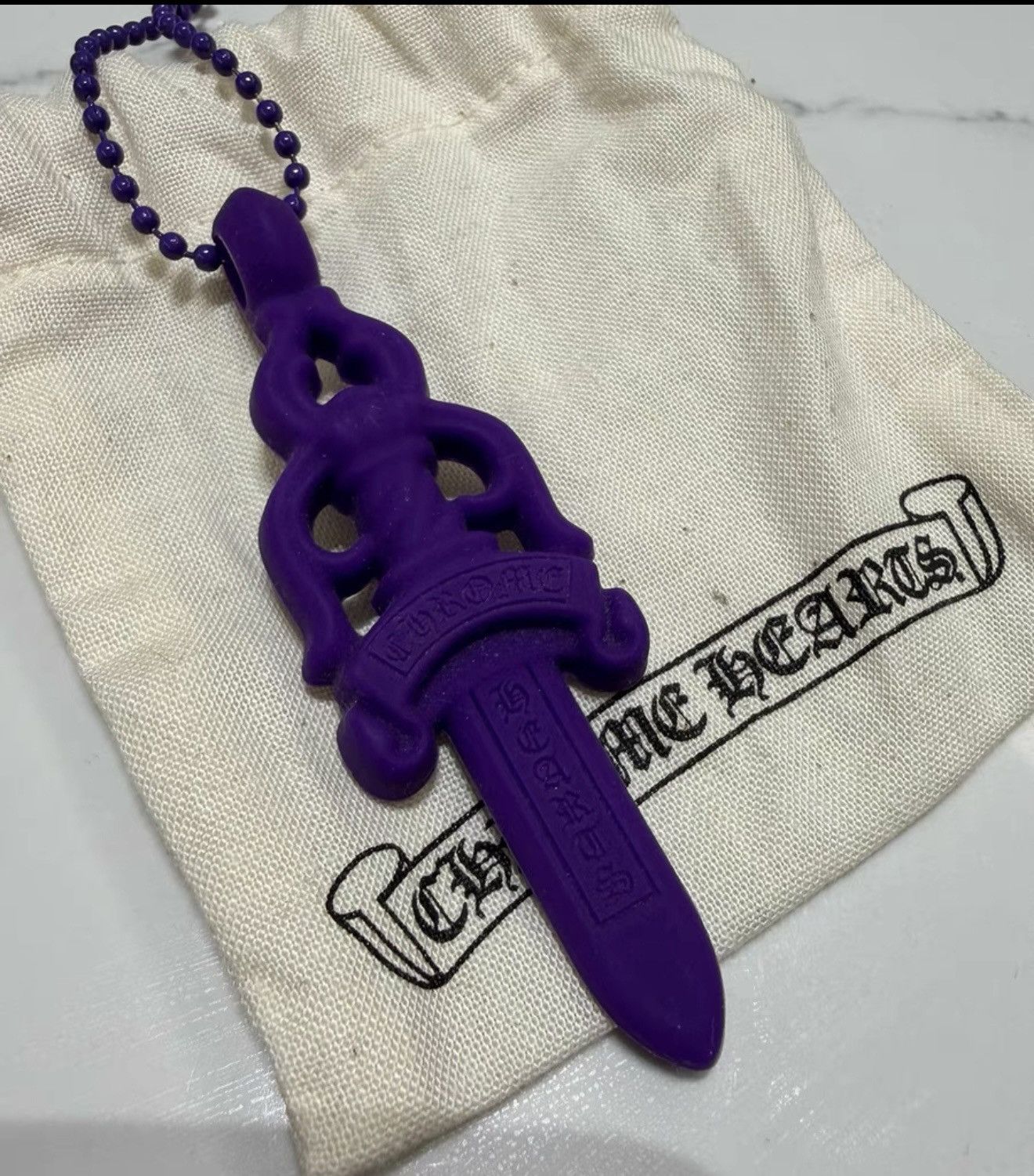 Chrome Hearts Chrome Hearts Purple Sword Resin Pendant Necklace Size ONE SIZE - 1 Thumbnail