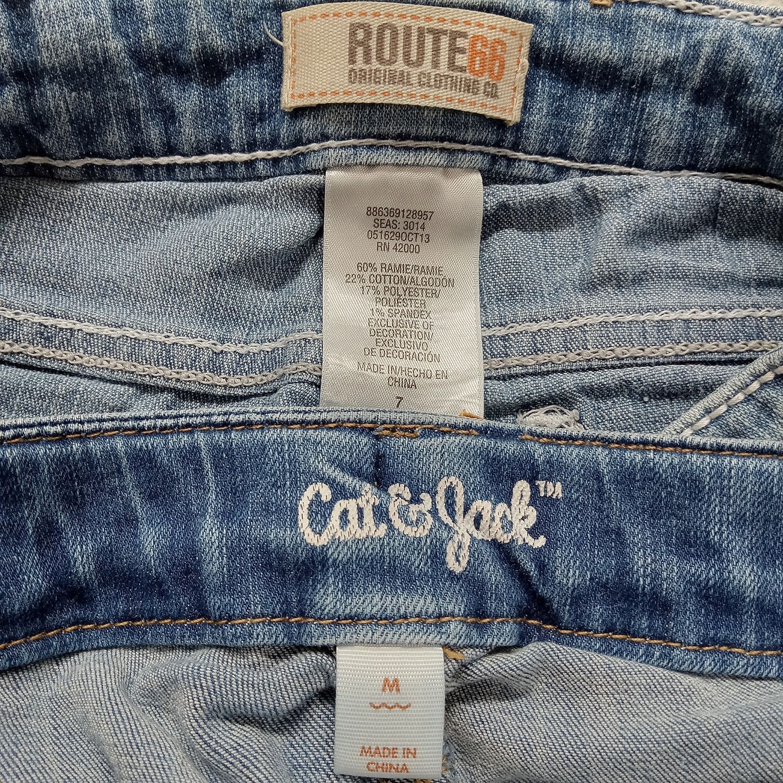 Route 66 Lot of 2 Jean Shorts Route 66 Cat & Jack Girls 7 Mixed Brand Size 24" / US 00 / IT 34 - 5 Thumbnail