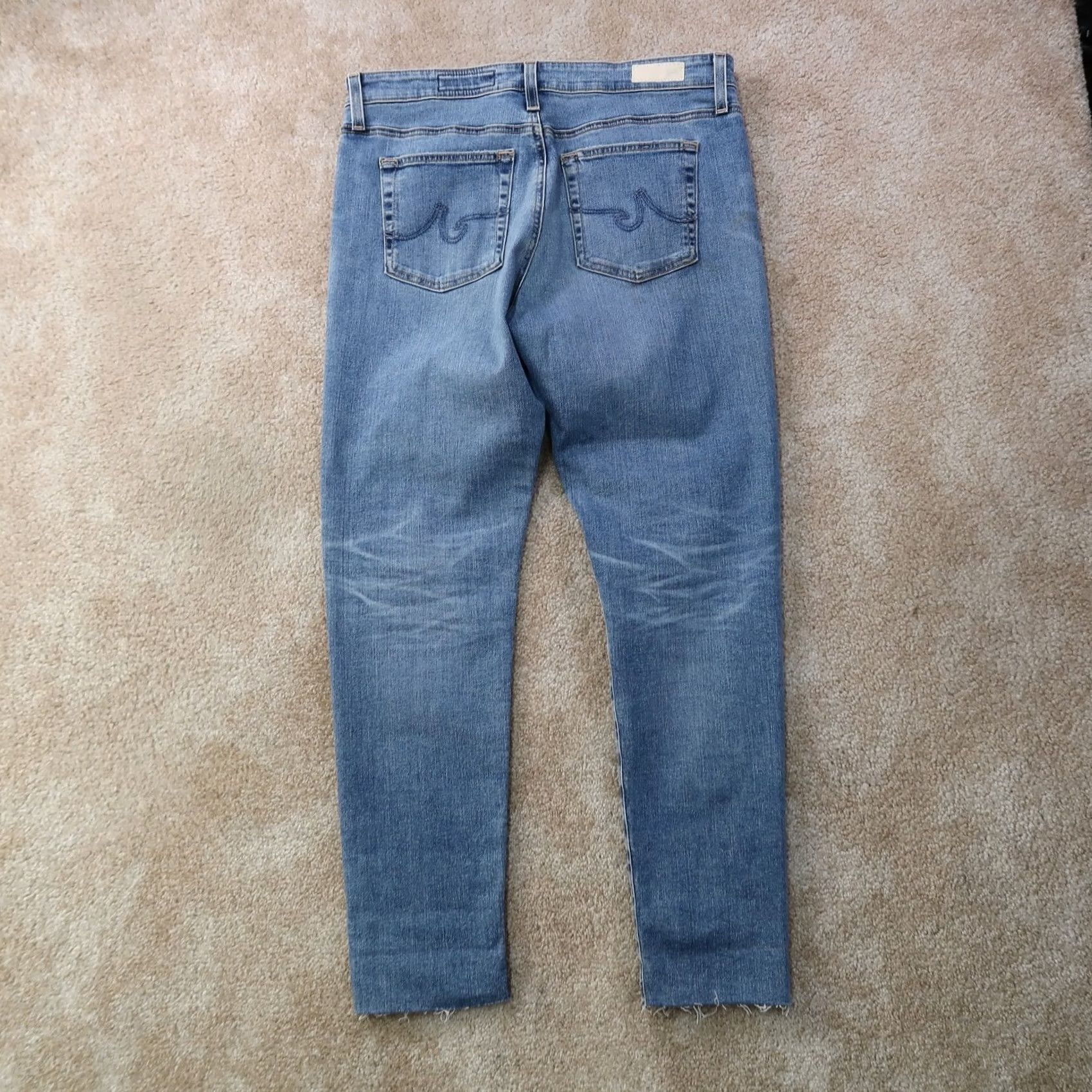 Vintage AG Adriano Goldschmied Farrah High Skinny Jeans Womens 33 Blue Denim Stretch Slim Fit 5-Pocket Size 24" / US 00 / IT 34 - 6 Thumbnail