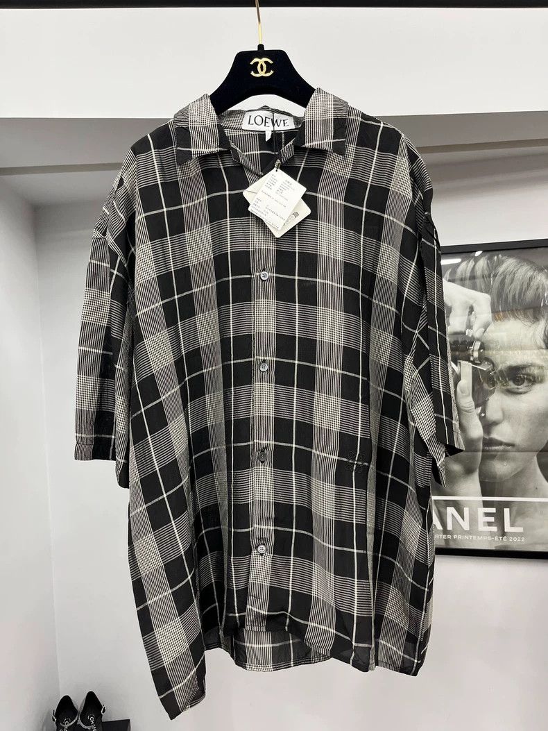 Loewe New Black White Plaid Shirt -dmc